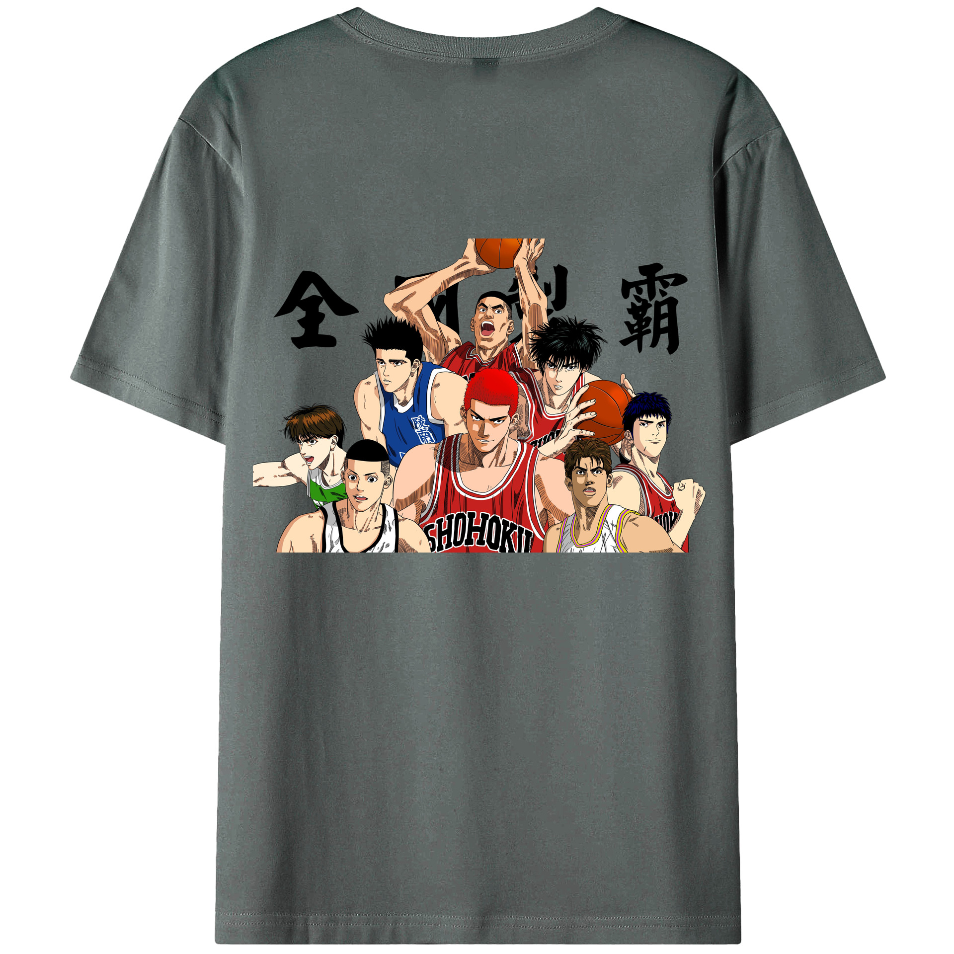 （画像用） SLAM DUNK／スラムダンク 綿100％ メンズ半袖Tシャツ（バックプリント） 通気性